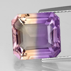 Amétrine bicolore naturelle taille émeraude, 5,42 ct, VVS