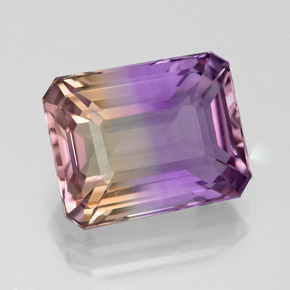 Amétrine Bicolore naturelle Taille émeraude, 4.70 ct, VVS