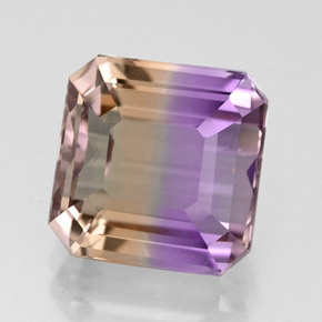 Amétrine bicolore naturelle taille émeraude, 6,11 ct, VVS