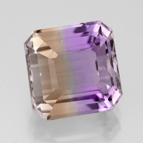 Amétrine bicolore naturelle taille émeraude, 6,11 ct, VVS