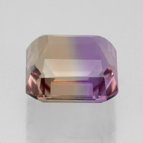Amétrine bicolore naturelle taille émeraude, 6,11 ct, VVS