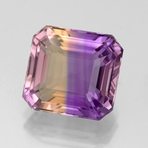 Amétrine bicolore naturelle taille émeraude, 4,79 ct, VVS