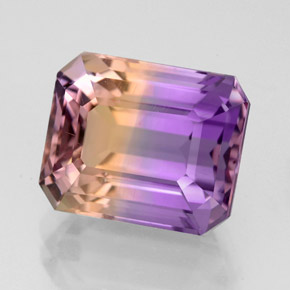Amétrine Bicolore naturelle Taille émeraude, 5.81 ct, VVS