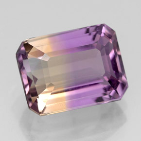 Amétrine Bicolore naturelle Taille émeraude, 4.11 ct, VVS