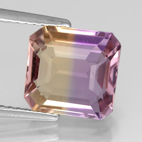 Amétrine Bicolore naturelle Taille émeraude, 3.39 ct, VVS
