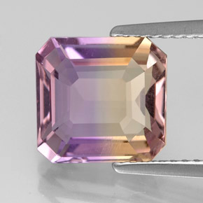 Amétrine Bicolore naturelle Taille émeraude, 3.39 ct, VVS