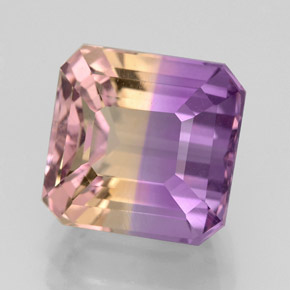 Amétrine bicolore naturelle taille émeraude, 4,23 ct, VVS