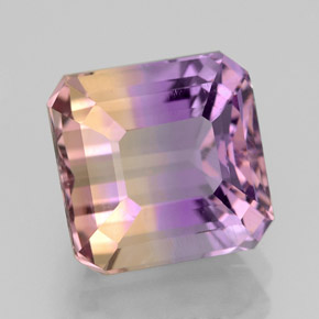 Amétrine bicolore naturelle taille émeraude, 4,23 ct, VVS