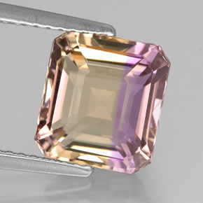 Amétrine Bicolore naturelle Taille émeraude, 3.33 ct, VVS