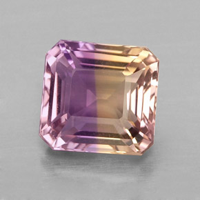 Amétrine bicolore naturelle taille émeraude, 2,68 ct, VVS