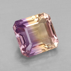 Amétrine bicolore naturelle taille émeraude, 2,68 ct, VVS