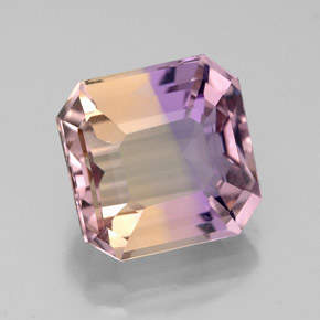 Amétrine bicolore naturelle taille émeraude, 4,65 ct, VVS