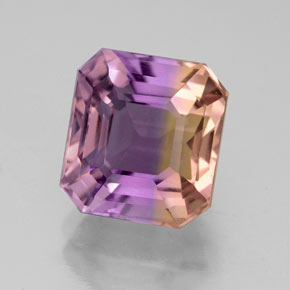 Amétrine bicolore naturelle taille émeraude, 4,15 ct, VVS