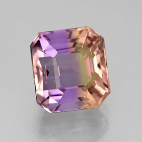 Amétrine bicolore naturelle taille émeraude, 4,15 ct, VVS