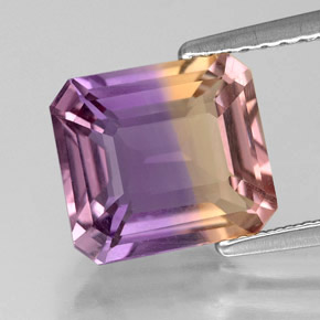 Amétrine Bicolore naturelle Taille émeraude, 2.96 ct, VVS