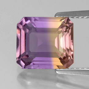 Amétrine Bicolore naturelle Taille émeraude, 2.96 ct, VVS
