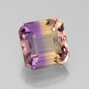 Amétrine Bicolore naturelle Taille émeraude, 2.88 ct, VVS
