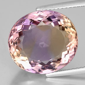 Amétrine bicolore naturelle coupe ovale, 9,52 ct, IF