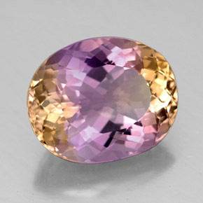 Amétrine bicolore naturelle coupe ovale, 7,88 ct, VVS