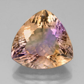 Amétrine bicolore naturelle trillion, 7,13 ct, VVS-VS