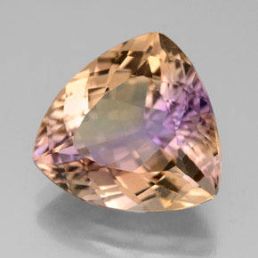 Amétrine bicolore naturelle trillion, 7,13 ct, VVS-VS