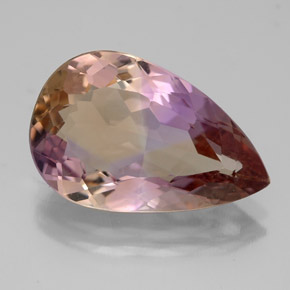 Amétrine bicolore naturelle en forme de poire, 6,06 ct, VVS