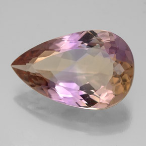 Amétrine bicolore naturelle en forme de poire, 6,06 ct, VVS