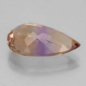 Amétrine bicolore naturelle en forme de poire, 6,06 ct, VVS