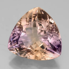 Amétrine bicolore naturelle trillion, 7,60 ct, VVS