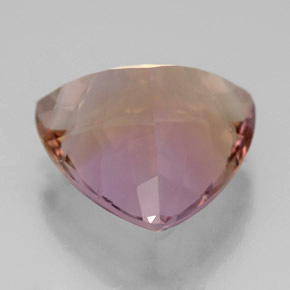 Amétrine bicolore naturelle trillion, 7,60 ct, VVS