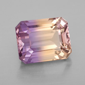 Amétrine Bicolore naturelle Taille émeraude, 4.74 ct, VVS-VS