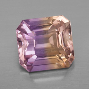 Amétrine bicolore naturelle taille émeraude, 4,98 ct, VVS-VS