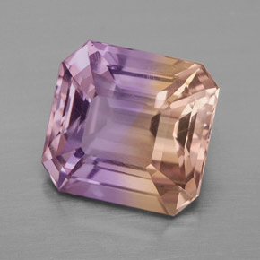 Amétrine bicolore naturelle taille émeraude, 4,98 ct, VVS-VS