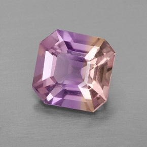 Amétrine bicolore naturelle taille émeraude, 1,64 ct, VS