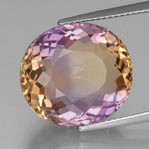 Amétrine Bicolore naturelle Coupe ovale, 13.25 ct, VVS
