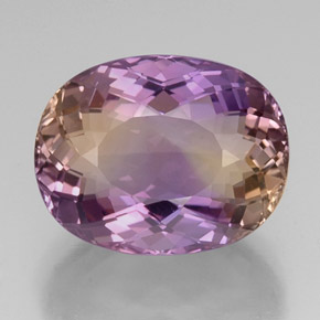 Amétrine bicolore naturelle coupe ovale, 17,66 ct, VVS-VS