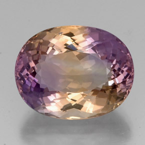 Amétrine bicolore naturelle coupe ovale, 19,11 ct, VVS-VS