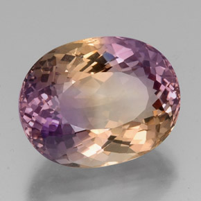 Amétrine bicolore naturelle coupe ovale, 19,11 ct, VVS-VS