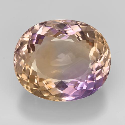 Amétrine bicolore naturelle coupe ovale, 17,20 ct, VS
