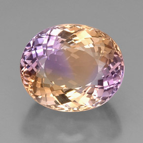 Amétrine bicolore naturelle coupe ovale, 16,82 ct, VVS-VS