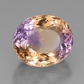 Amétrine bicolore naturelle coupe ovale, 16,82 ct, VVS-VS
