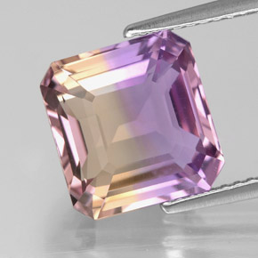 Amétrine bicolore naturelle taille émeraude, 5,01 ct, VVS-VS