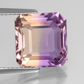 Amétrine bicolore naturelle taille émeraude, 5,01 ct, VVS-VS