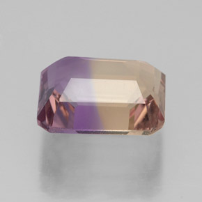 Amétrine bicolore naturelle taille émeraude, 3,45 ct, VVS-VS