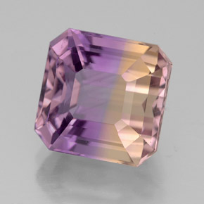 Amétrine bicolore naturelle taille émeraude, 5,43 ct, VVS-VS