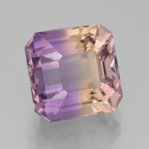 Amétrine bicolore naturelle taille émeraude, 5,43 ct, VVS-VS