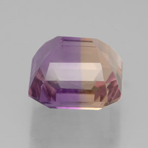 Amétrine bicolore naturelle taille émeraude, 5,43 ct, VVS-VS