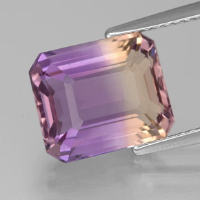 Amétrine Bicolore naturelle Taille émeraude, 4.19 ct, VVS