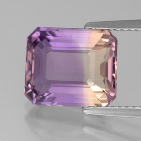 Amétrine Bicolore naturelle Taille émeraude, 4.19 ct, VVS