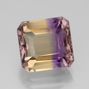 Amétrine bicolore naturelle taille émeraude, 4,86 ct, VS